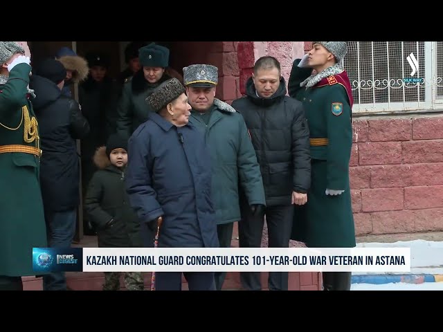 Гвардиячилар 101-ёшдаги уруш фахрийсини табриклашди