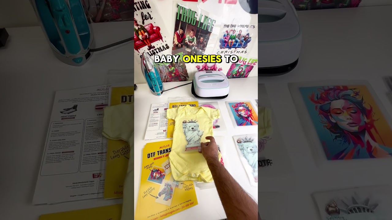 DTF transfers made easy! Grab your free sample pack now at Mugsie.com and see the difference!