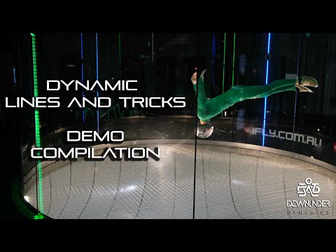 Dynamic flying lines and tricks - indoor skydiving - downunder dynamics - YouTube