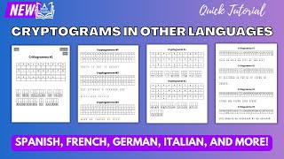 Multilingual Cryptograms: Create Puzzles in Spanish, French, German, Italian