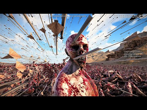 100 God Archers (FULL AUTO) Ambushed by 1.7 Million Brain Eating Zombies ? | UEBS 2 UEBS