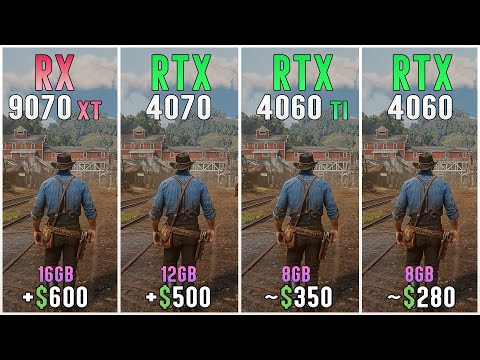 RX 9070 XT vs RTX 4070 vs RTX 4060 Ti 8GB vs RTX 4060 - Test in 12 Games