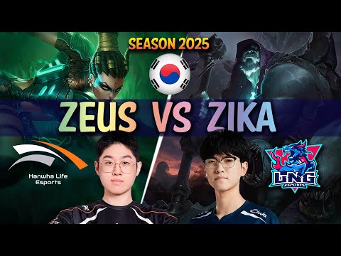 HLE Zeus vs LNG Zika - Zeus NIDALEE vs Zika YORICK Top - Patch 25.11 KR Ranked | lolrec