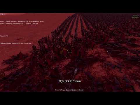 300 Super Spartans vs 30,000 Archers Ultimate Epic Battle Simulator