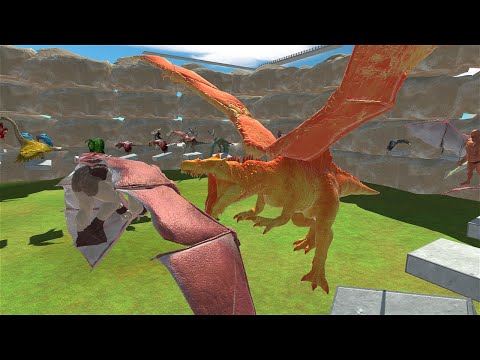 FLYING FIRE SPINOSAURUS DEATH FLIGHT - Animal Revolt Battle Simulator
