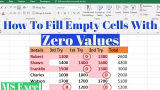 How To Fill Empty Cells With Zero Values in Excel | Replace Blank Cells With Zero in Excel