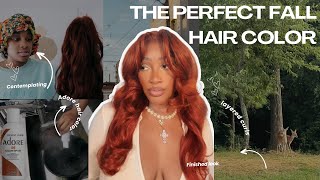 The Perfect Fall Hair Transformation: From Dark Red to Vibrant Orange with Heatless Curls