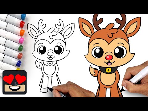 How To Draw Rudolph the Red Nosed Reindeer