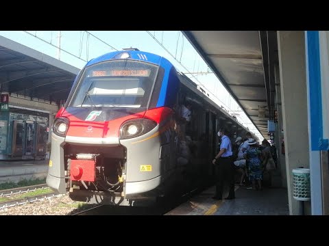Trenitalia pop train leaving Venezia Mestre for Venezia Santa Lucia