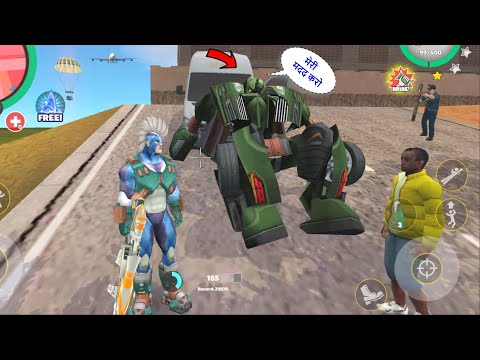 Rope Hero: Vice Town (Huge Car Robot Lying in Street) Robot Car Need Help - Android Gameplay HD