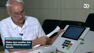 Em outubro, o eleitor vota em dois candidatos ao Senado