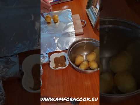 Baked potato recipe in tandoor. Рецепт запеченного картофеля в тандыре.  Keptos bulvės tandyre.