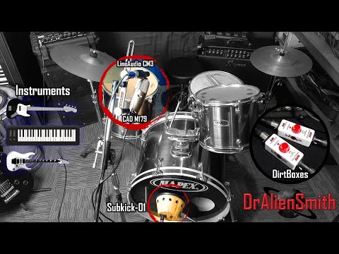 DrAlienSmith DirtBox and Subkick-01 in a 3 Microphone Drum Recording