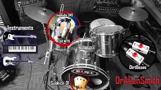 Video thumbnail for DrAlienSmith DirtBox and Subkick-01 in a 3 Microphone Drum Recording by DrAlienSmith