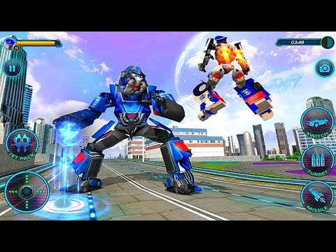 US Flying Police Robot Car Revenge 2024 - Android Gameplay