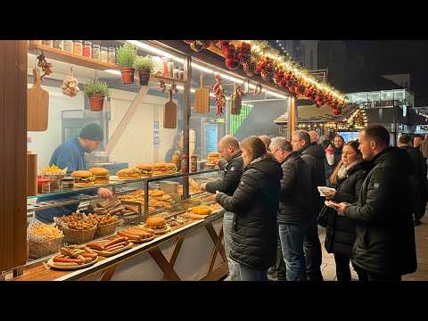 Münchner Weihnachtsmarkt Essen am Karlsplatz | Bratwurst, Steaks & bayerisches Street Food