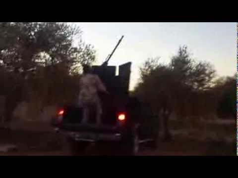 التصدي للطيران الحربي بواسطة رشاش 14 من قبل كتيبة شهداء الغدفة ضمن مجريات معركة الزلزلة