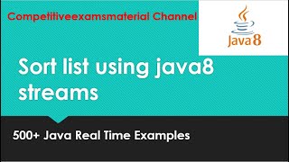java 8 tutorial :  How to sort list using java8 streams sorted method?