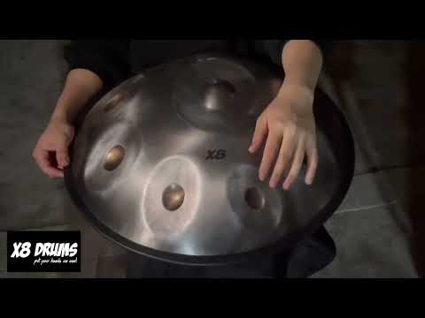 X8 Pro Vintage Series Handpan D Sabye, Stainless Steel w/ Bag