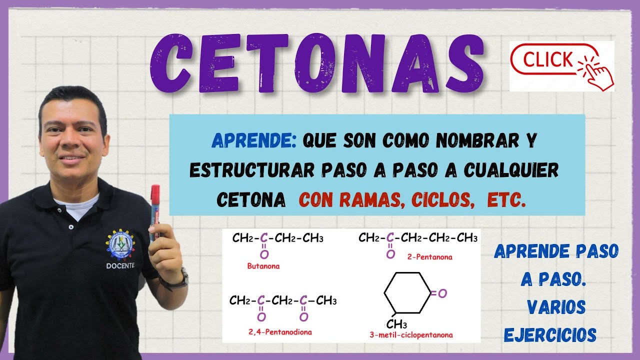 🎖️CETONAS Nomenclatura, COMO NOMBRAR  de todo tipo, con ramas, cíclicas y como hacer estructuras