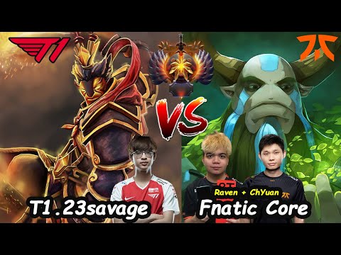 T1 23savage Ember Spirit MIDLANE 12K MMR vs Fnatic Core Raven Chyuan Dota 2 pro Gameplay