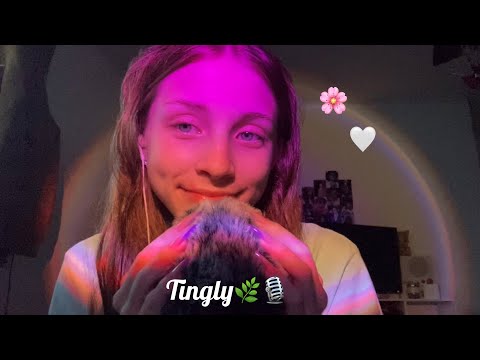 ASMR 🎙️| Fluffy mic scratching🌸 w/ Tingly hand movements🥶  mouth sounds🌙