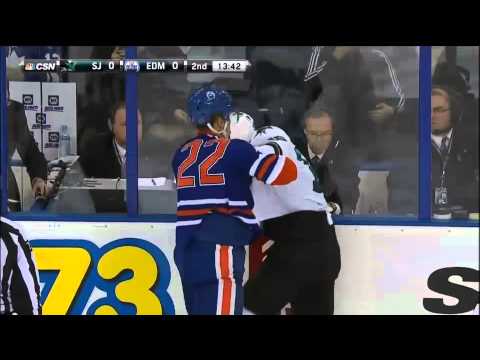 Sharks x Oilers - Sheppard Fight!!!