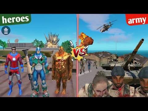 rope Hero vice town heroes vs army base|army killed super hero|rope hero and mutant attack army par