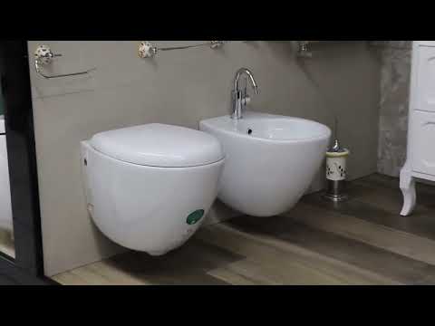 Offerta sanitari sospesi Made in Italy - Wc + Bidet + Copri-wc Domus Falerii 52 x 36 cm.
