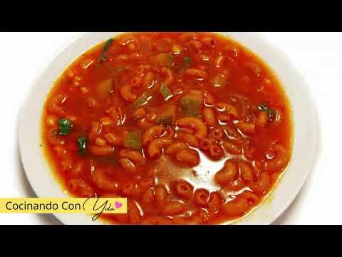 Sopa de Coditos con Calabacitas. Facil y Sabroso.