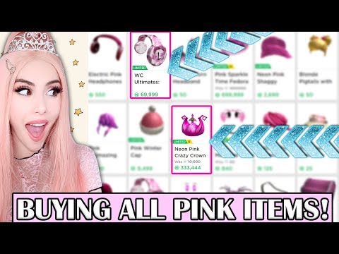 Buying Every Pink Item In Roblox Challenge Huge Robux - roblox videos spending 100 000 robux