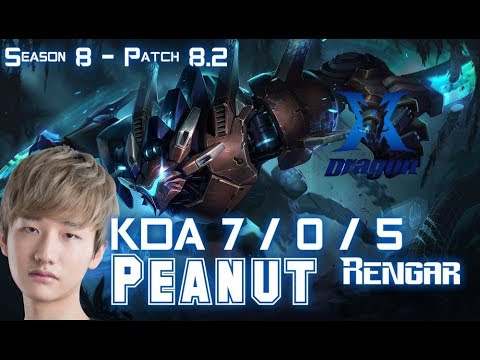 KZ Peanut RENGAR vs KHA'ZIX Jungle - Patch 8.2 KR Ranked