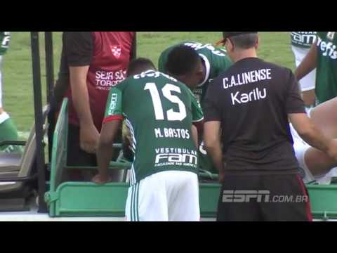 Moisés sai machucado do jogo Linense 0 x 4 Palmeiras