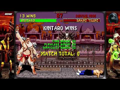Mortal Kombat II Plus Beta 2 (Hack) How to use Kintaro in Survival Mode (Trick) 4K