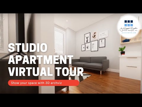Studio Apartment Virtual Tour Animation - 3d Archviz helps to explain a space.