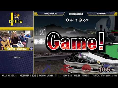 Kill Roy Vol. 4 - Doubles Winners SF - (Fox/Peach) Spire | Cob+Zamu vs Reeve+Wens (Fox/Marth)