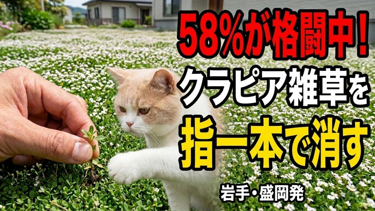 58％が格闘中！クラピアの雑草を指一本で消す