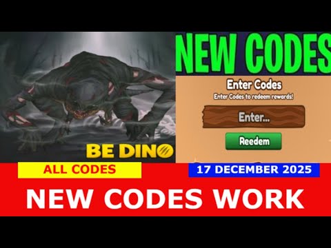 *NEW CODES* Be Dino 🦖 - Jurassic Dinosaur Simulation ROBLOX | December 17, 2025