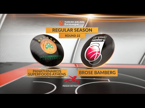 EuroLeague Highlights RS Round 22: Panathinaikos Superfoods Athens 81-72 Brose Bamberg