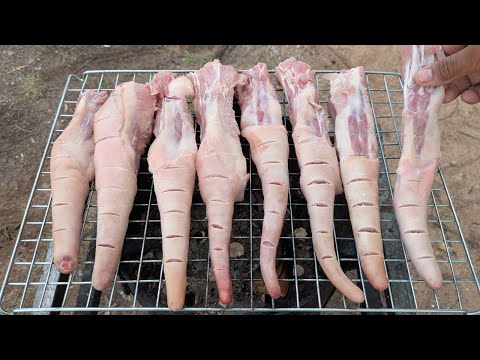Tasty Grilled Pig Tails Recipe | Crunchy Pig Tails Cooking and Eating