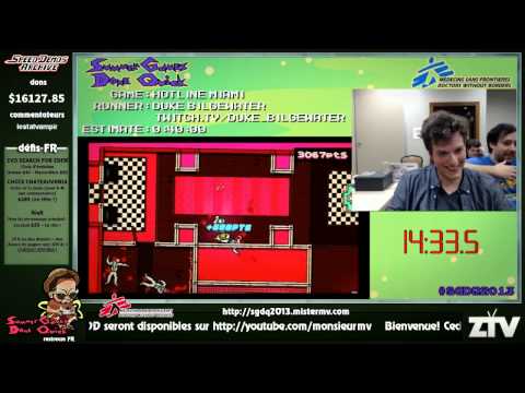 SGDQ 2013 French restream - Hotline Miami (runner: Duke bilgewater -- comm: lestatvampir / Arane)