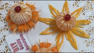 How To Create Beautiful Orange Mandarin Clementine Flowers - Fruit Carving Video For Beginners