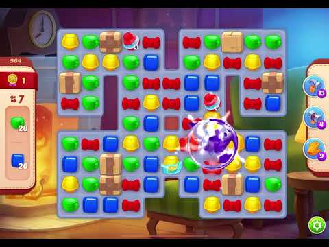 HomeScapes Level 964 no boosters (17 moves)