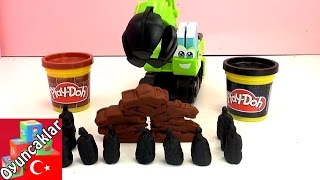 Play Doh Türkçe: Diggin Rigs Seti Chomper Inşaat Arabası 2.Bölüm! - Harika Oyun Hamurları