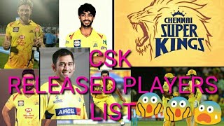 ipl 2020 chennai super kings released players list || Csk retained players ||CSK