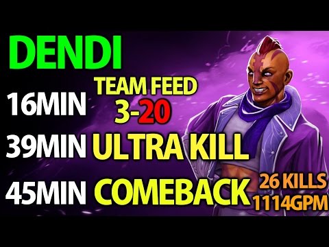 Dendi Dota2 [Anti Mage] Supa Comeback with Team Feed & 1114GPM