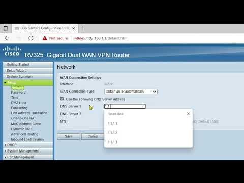 Cisco RV325 Gigabit Dual WAN VPN Router - DNS Change.