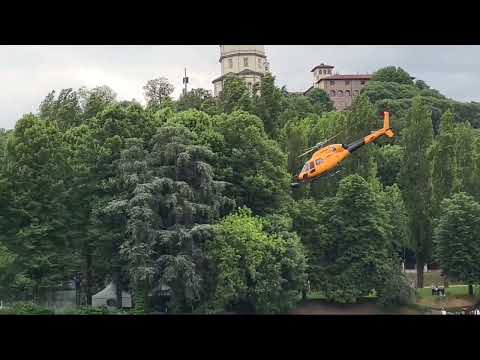 set fast and fourius Torino spettacolare  evoluzione elicottero per riprese palla in fiume