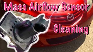 Mass Airflow Sensor MAS cleaning on a Mazda 3 - P0103