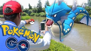 Pokemon GO - JUMPING INTO A RIVER TO CATCH A RARE POKEMON !!!